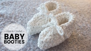 How to Crochet Very Easy Baby Booties  Last Minute Laura [upl. by Eiderf]