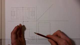 How to draw a sectional right view from a machine parts top and front view [upl. by Eiggem]