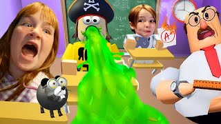 CRAZY SCHOOL with ADLEY and NiKO Naveys First Day of Roblox Class a Student has STiCKER POX [upl. by Savill758]