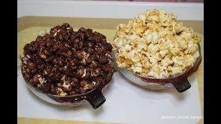 Chocolate Popcorn and Masala Popcorn Recipe Flavoured Popcorn  Easy Homemade Popcorn Recipe [upl. by Nolyad777]