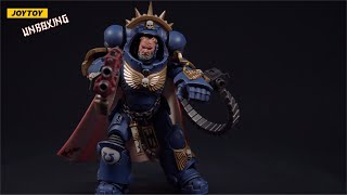 JOYTOY PRIMARIS CAPTAIN IN GRAVIS ARMOUR WARHAMMER 40K ULTRAMARINES 118 figure unboxing JT2177 [upl. by Kore]