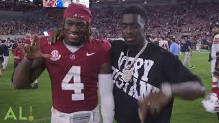 Jalen Milroe and Terrion Arnold reunite after Milroes 5TD performance [upl. by Jo Ann]