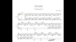 quotA Building Panicquot  Sheet Music Piano Arrangement  Titanic James Horner [upl. by Llennhoj790]