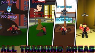 ALL Training Areas in Anime Fighting Simulator  IN DETAIL [upl. by Ailhat231]