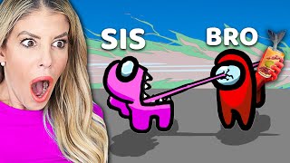 WORST Player in Among Us Must Drink Sis Vs Bro Challenge  Zamfam Gaming [upl. by Ttej]