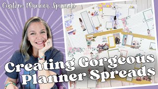 Creating Gorgeous Planner Spreads  Custom Planner Spreads  How to Plan [upl. by Annahvas]