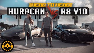 Head to Head LAMBORGHINI HURACAN VERSUS AUDI R8  Updated Review 2023 [upl. by Bergman141]