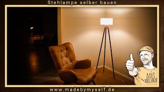 Stehlampe selber bauen Anleitung DIY Design Lampe unter 30 € [upl. by Baer]