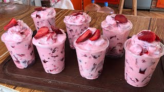 POSTRE NAVIDEÑO CON 4 ingredientes 🍓 fresas con crema y gelatina [upl. by Ulphi]