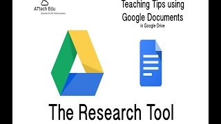 Teaching Tips using Google Documents  The Research Tool in Google Documents in Google Drive [upl. by Arenat]