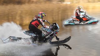 GSXR Snowbike VS SeaDoo Spark world record [upl. by Leahplar409]