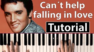 Como tocar quotCan´t help falling in lovequotElvis Presley  Piano tutorial partitura y Mp3 [upl. by Bumgardner]