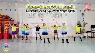 Everytime We Touch  Line Dance ImproverIl Ira Barie  Yanti TanNjoek  HappyGroup Dumai [upl. by Amieva]