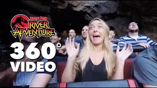 Jurassic Park River Adventure at Night Immersive 360  Islands of Adventure 5K 360°  360° Audio [upl. by Eeramit]