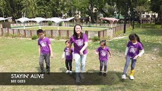 Stayin’ Alive  Bee Gees  Easy Choreography for Kids amp Family Dance [upl. by Esidnak132]