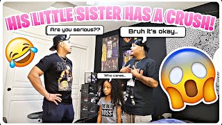 6 YEAR OLD SISTER HAS A CRUSH PRANK ON HER OLDER BROTHER 🤣 [upl. by Kcinimod]