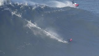 Surfistas desafiam as ondas gigantes da Nazaré [upl. by Sherris]