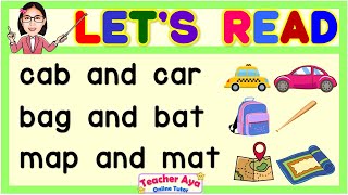 Reading Tutorial for Kids  Practice Reading  Learn to Read  Compilation  Teacher Aya [upl. by Ynattirb501]