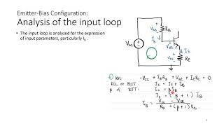 BJT Emitter Stabilized DC Bias Lecture V3VP3 ELE424 DL [upl. by Eiroc71]