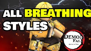 All Breathing Styles  Demon Fall  Every Breathing Style in Demon Fall [upl. by Bussey881]