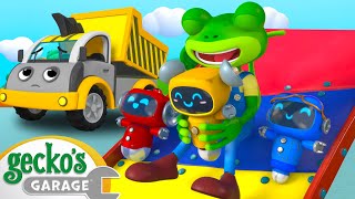 The Dump Truck Slide  Geckos Garage  Trucks For Children  Cartoons For Kids [upl. by Dinny]