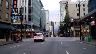 Downtown Vancouver Canada Driving in City Centre Morning Drive Over 1 Hour [upl. by Emmey808]