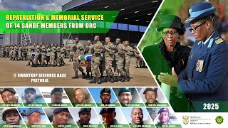 REPATRIATION amp MEMORIAL SERVICE OF 14 SANDF SOLDIERS FROM DRC [upl. by Nhor]