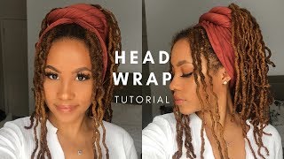 NEW HEADWRAP UPDO STYLE FOR LOCS  TUTORIAL [upl. by Arly40]