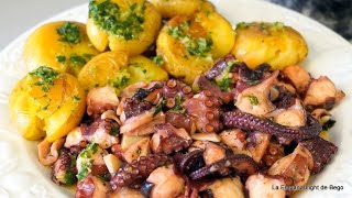 Pulpo con Patatas al Ajillo desde CeroReceta explicada paso a paso Como cocer el pulpo tierno [upl. by Andria]