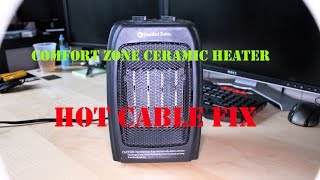 Comfort Zone Ceramic Heater CZ442WM  Repair Hot Power Cable Problem [upl. by Jehial333]