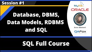 SQL  Part 1  Database Concepts Database DBMS Data Models RDBMS and SQL [upl. by Ahcilef575]