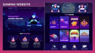 Responsive Gaming Website Design Template Using HTMLCSSJS From Scratch [upl. by Nasar]