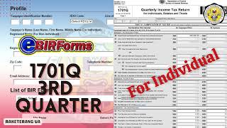 HOW TO FILL OUT 1701Q QUARTERLY INCOME TAX RETURN EBIR FORM 2022 [upl. by Elag]