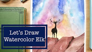 How to Paint Watercolor Elk Step by Step  Tutorial for Beginner  DIY Wall Décor with Watercolor [upl. by Abigale]