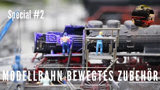 Modellbahn Zubehör bewegte Figuren Maschinen Fahrzeuge 2 [upl. by Ynoyrb]