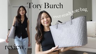 Unboxing Tory Burch Ever Ready Tote Bag  What fits inside amp Ways to style [upl. by Cele577]