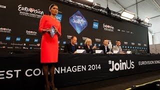 OIKOTIMES SEMIFINAL 1 QUALIFIERS PRESS CONFERENCE MONTENEGRO \ EUROVISION 2014 [upl. by Litnahs]