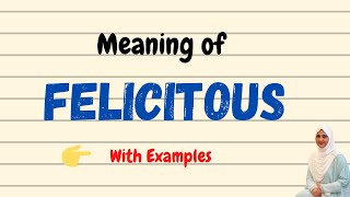 Daily vocabulary  Felicitous Meaning  Vocabgram [upl. by Eiramrebma137]