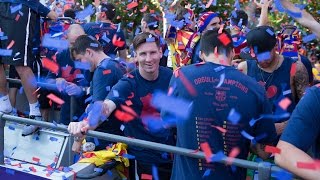 FC Barcelona  La Liga Champions Parade 2016 full version [upl. by Charmane]