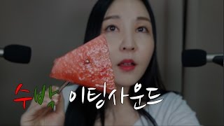 KOREAN ASMR｜한여름밤 시원한 수박 이팅사운드｜Watermelon Eating Sounds｜노토킹포함 [upl. by Nevyar]