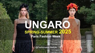 UNGARO 🎀🌼 SPRING 2025  Paris Fashion Week fashiotrends fashion style parisfashionweek [upl. by Araik]