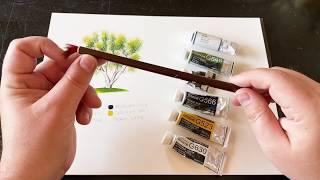 Gouache Painting a Tree  Easy  Satisfying Art [upl. by Dacy]