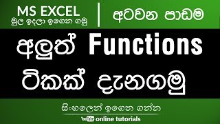 Microsoft Excel Beginner Course Sinhala Part 08  New Functions [upl. by Nealah]