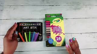 Crayola Woodless Pencils Color Sticks vs Prismacolor Woodless Pencils Art Stix  How to use Them [upl. by Gnem]