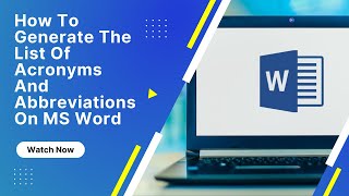 How To Generate A List of Abbreviations and Acronyms on Microsoft Word [upl. by Waki632]