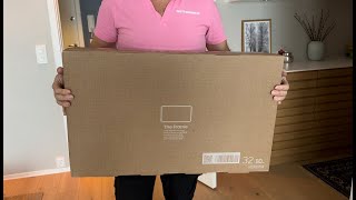 2023 32quot Samsung the frame unboxing and wall mounting [upl. by Kelcie]