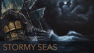 Pirate Ship On Stormy Seas  1 Hour  🎧 ASMR  Drift Off to Sleep With the Ambience of the Ocean [upl. by Lenore]