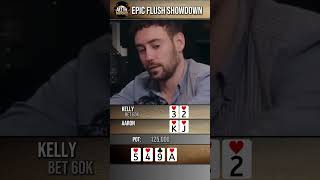 Epic Poker Flush Showdown 🔥 pokershorts [upl. by Ettenej901]