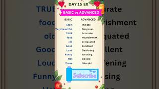 DAY 15 BASIC vs ADVANCED WORDS english vocabulary englishgrammar shorts ielts viralvideo [upl. by Meggi]