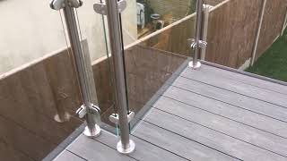 Glass balustrades on decking and stairs Glass Stainless Steel by Balcony Installations [upl. by Lateh]